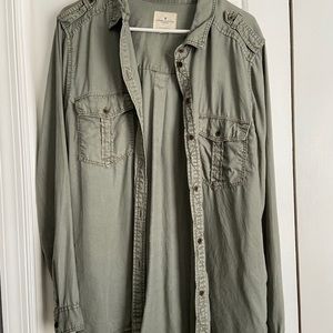 American Eagle green cargo shirt